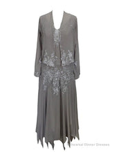 Elegance Long Sleeves Tea-Length Mother of the Bride Dress